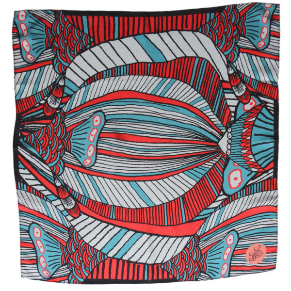 Necktie Red&Blue Pescaito